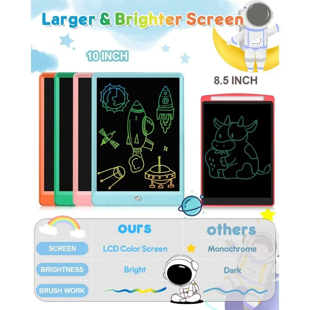LCD Writing Tablet Colorful Toddler Drawing Board Doodle Pad Toys 10